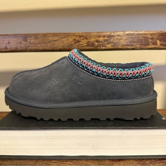 UGG Dark Gray Tasman Slippers Slip On Suede Mules - Picture 2 of 13